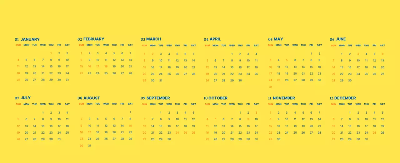 하늘색 미니멀 달력 기획