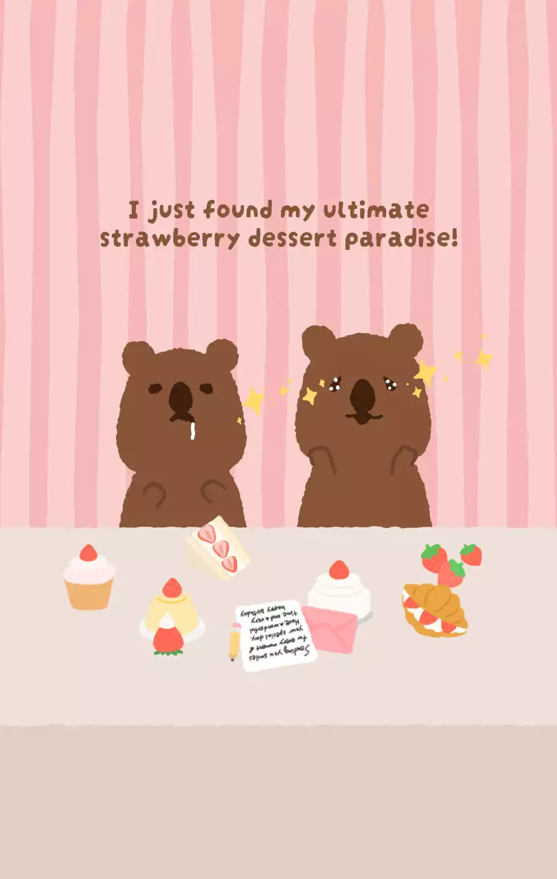 갈색 아기자기한 달력 캘린더