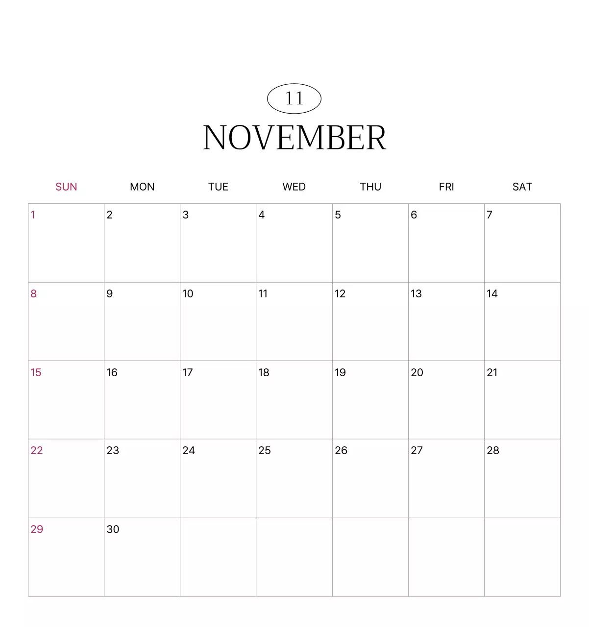 초록 모던 자연 달력