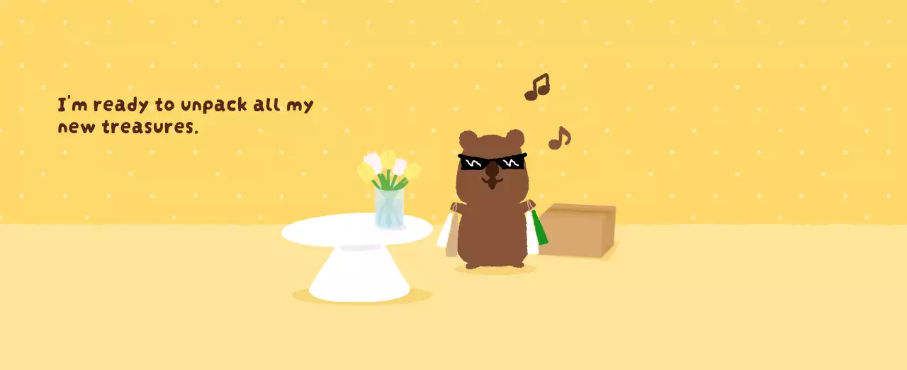 갈색 아기자기한 달력 캘린더