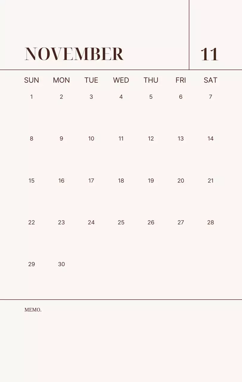 베이지 심플 가족 달력