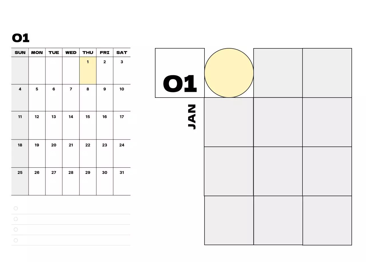 베이지 심플 달력 캘린더