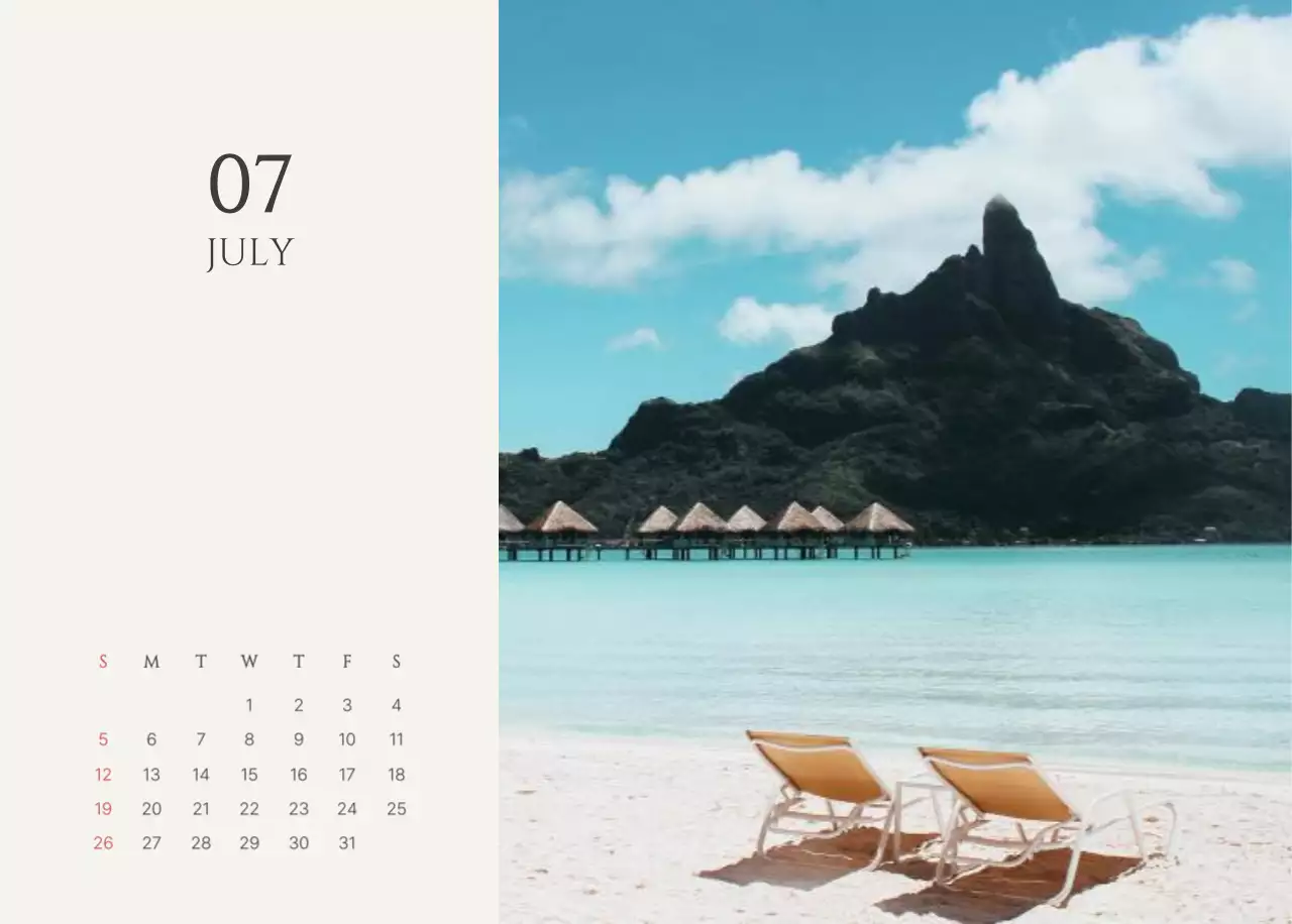 노랑 심플 캘린더 안내