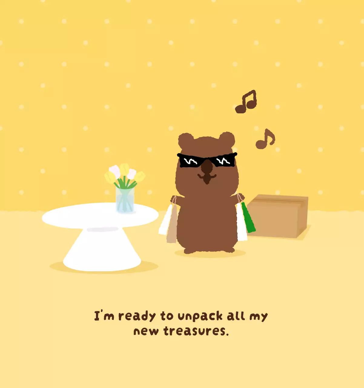 갈색 아기자기한 달력 달력