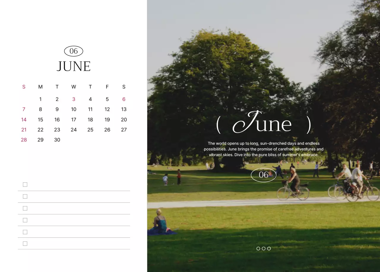 흰색 깔끔 달력 캘린더