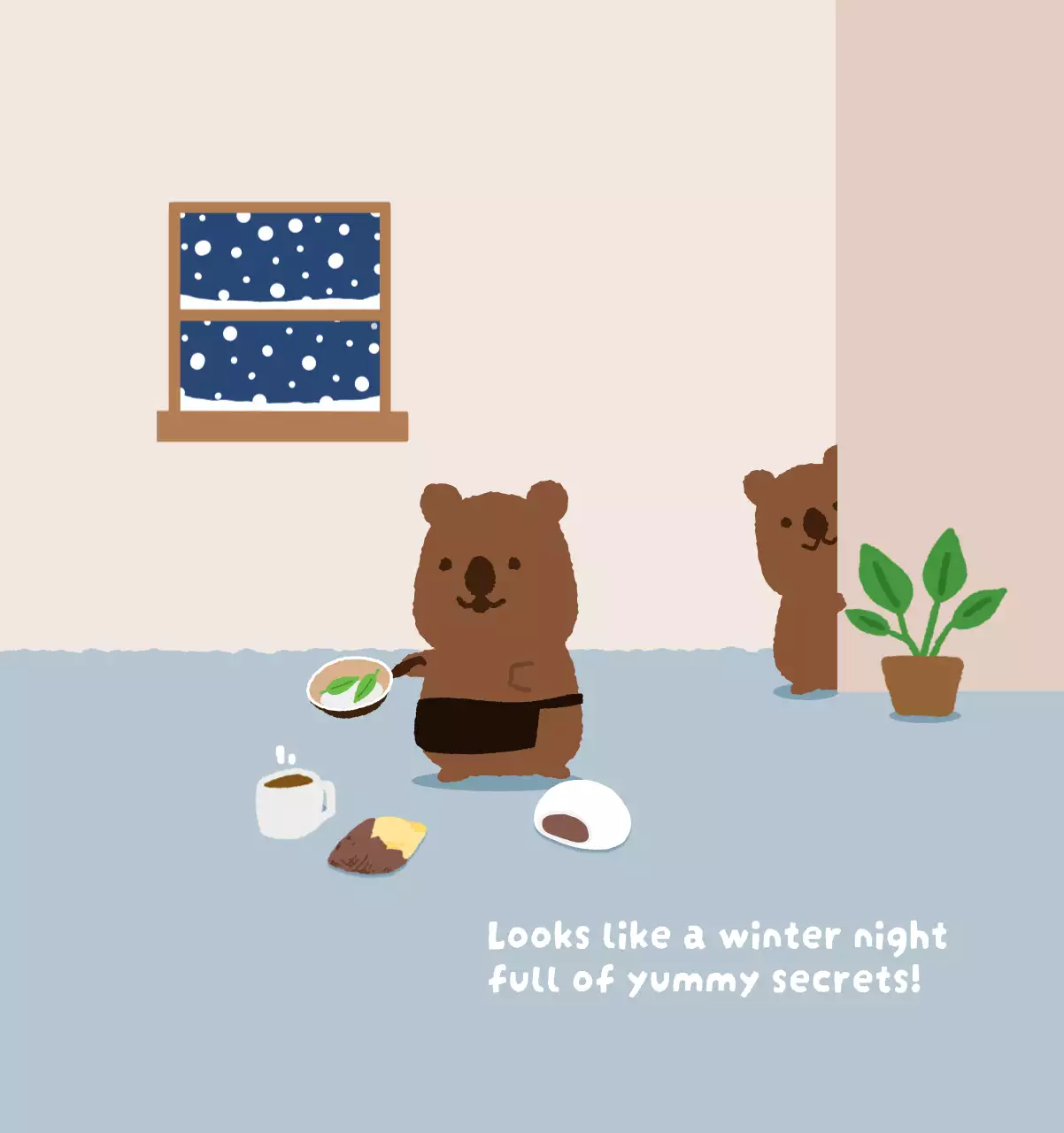 갈색 아기자기한 달력 달력