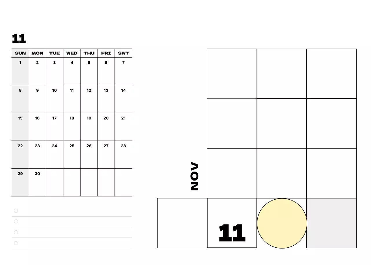 베이지 심플 달력 캘린더