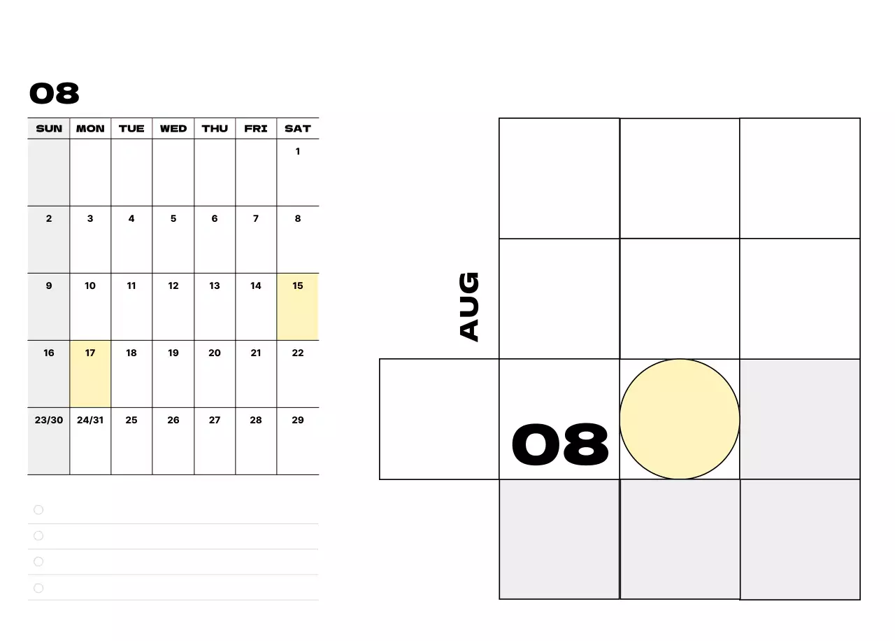 베이지 심플 달력 캘린더