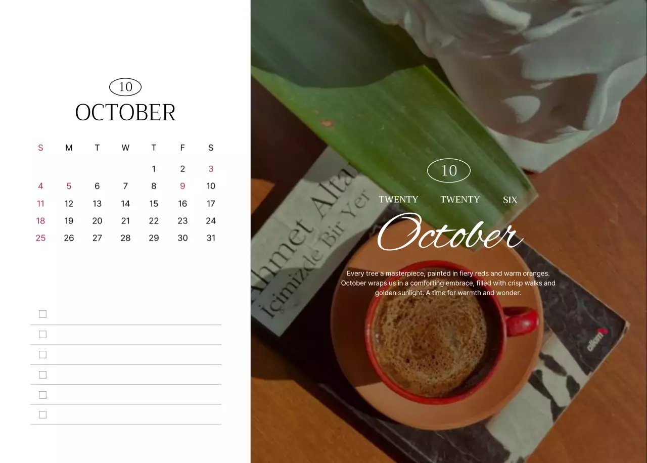 흰색 깔끔 달력 캘린더