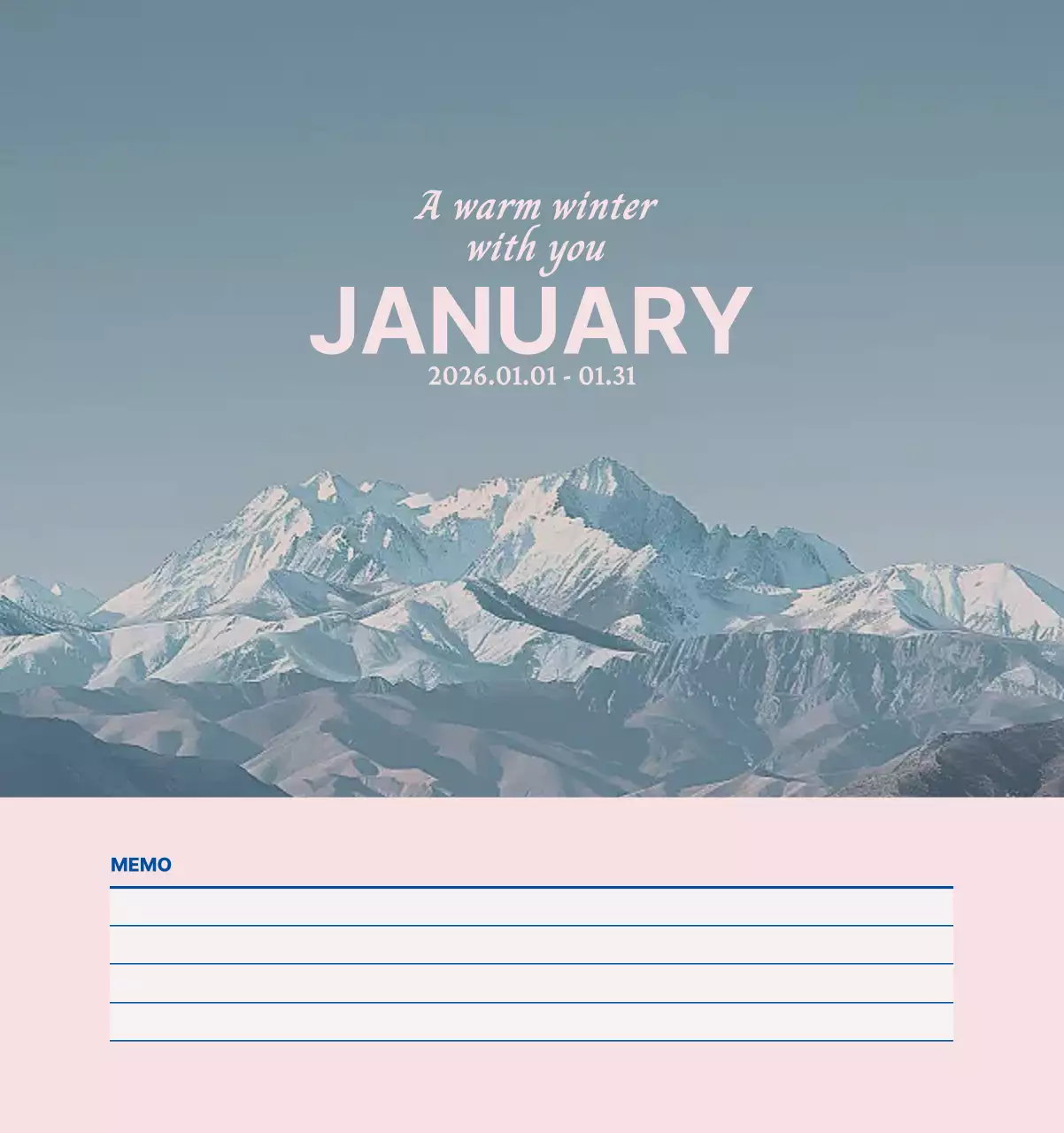 하늘색 심플 달력 캘린더