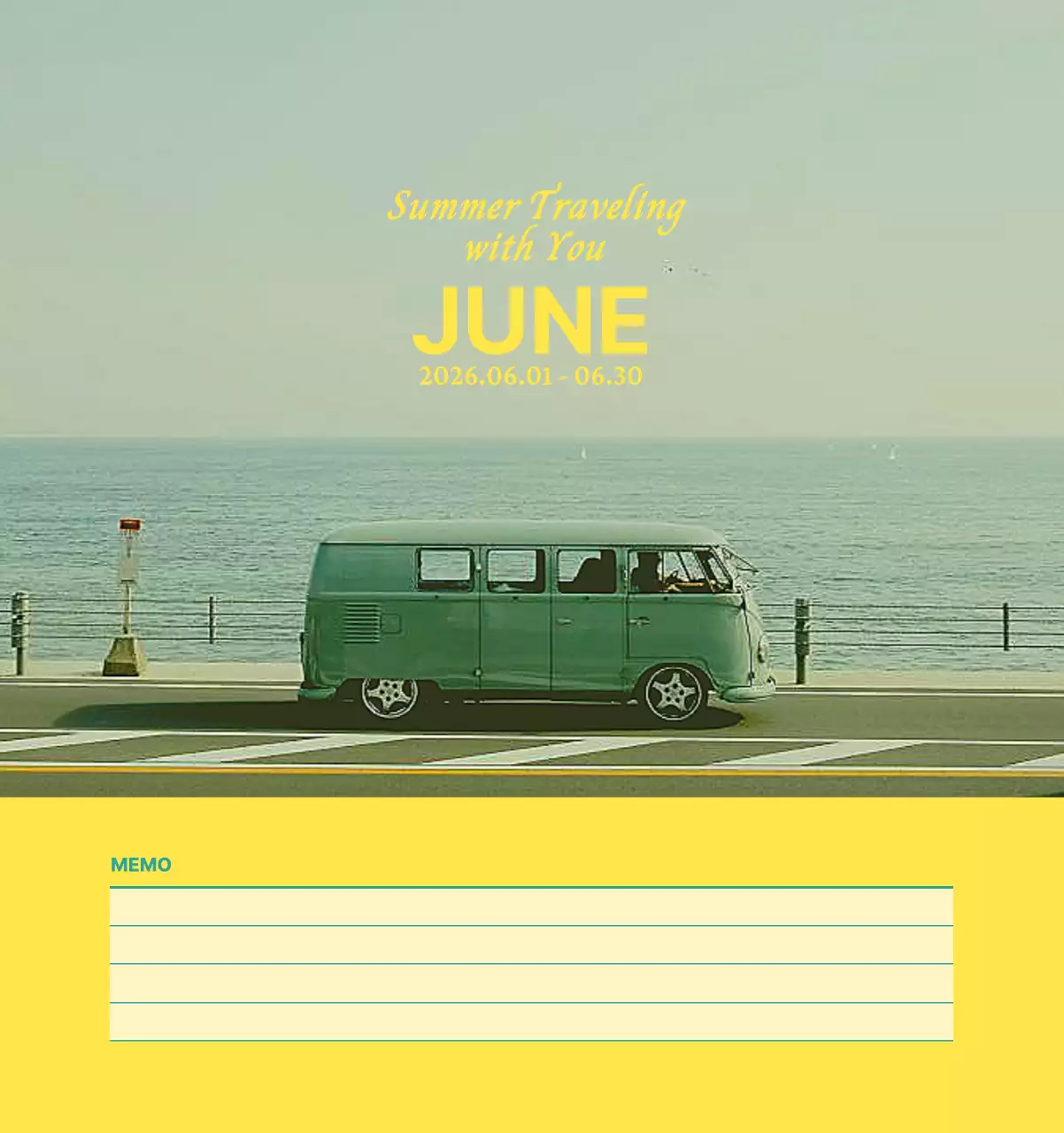 하늘색 심플 달력 캘린더