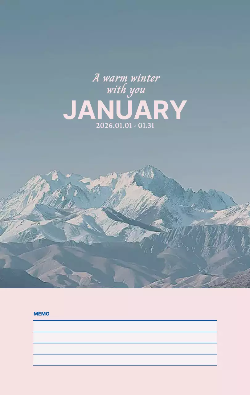 하늘색 모던 달력 캘린더