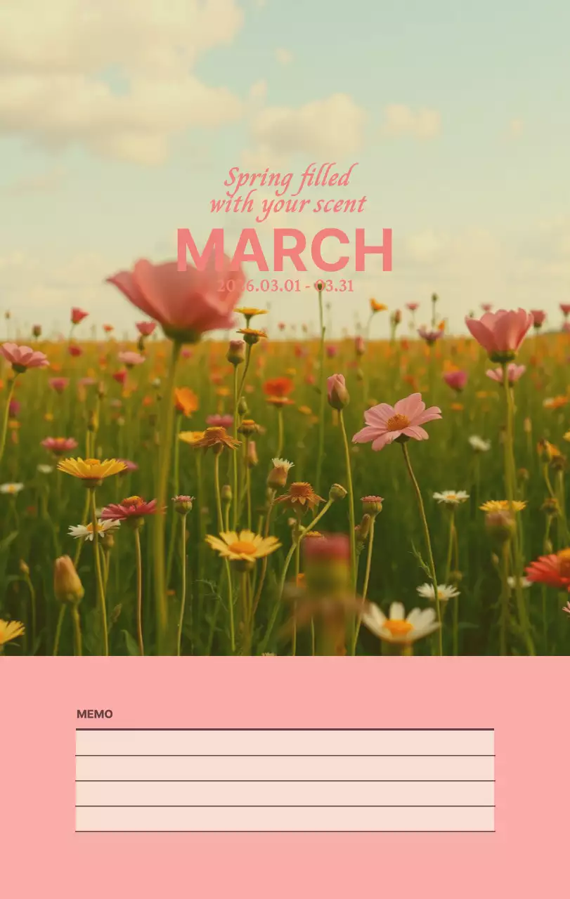 하늘색 모던 달력 캘린더