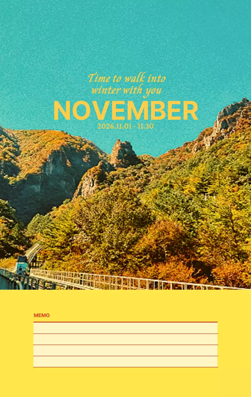 하늘색 모던 달력 캘린더