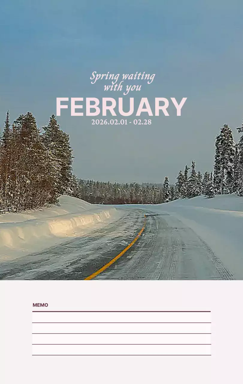 하늘색 모던 달력 캘린더