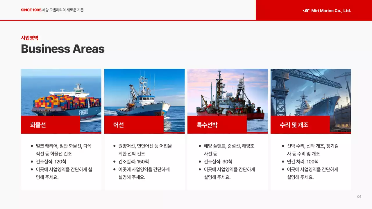 빨강 모던 해양 회사소개서