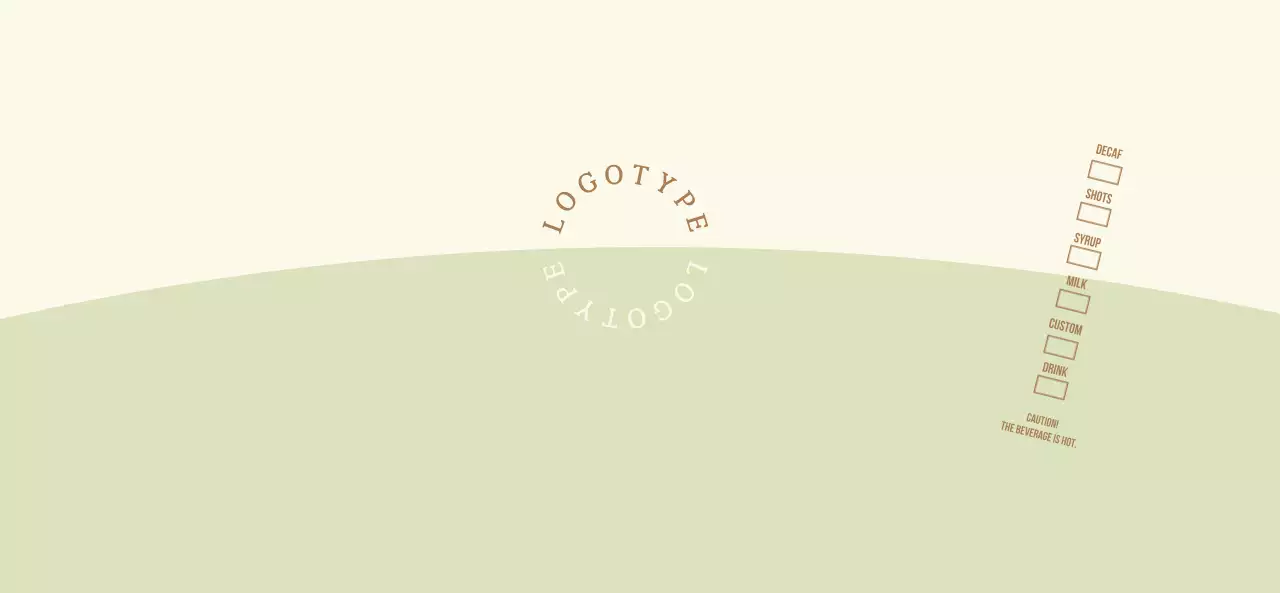 ライトグリーンとライトイエローのシンプルなコンセプトのロゴタイプ カフェ用