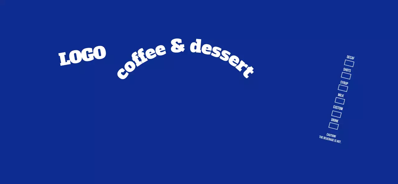 濃い藍色と白のすっきりとしたスタイルのロゴタイプ カフェ用