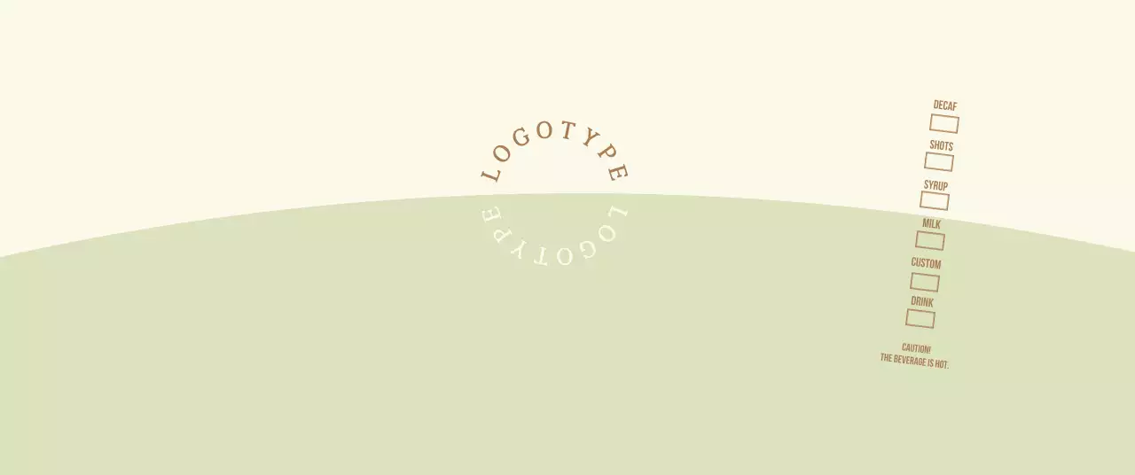 ライトグリーンとライトイエローのシンプルなコンセプトのロゴタイプ カフェ用