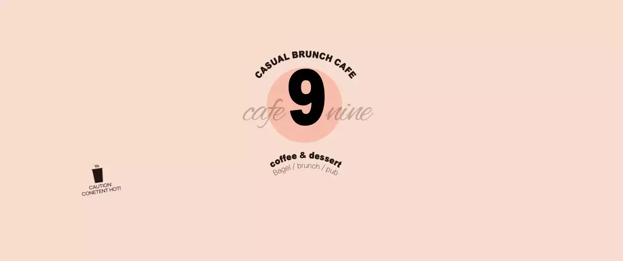 ピンクと黒のシンプルでユニークなコンセプトのカフェ用。