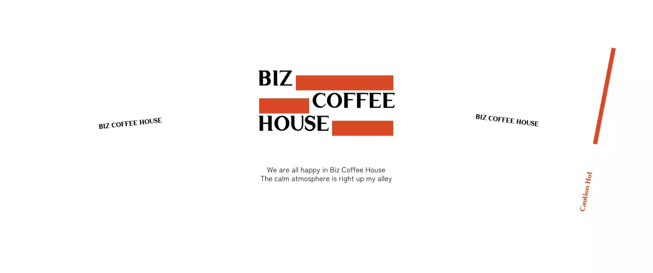 オレンジ色のシンプルなテキスト型カフェ広報