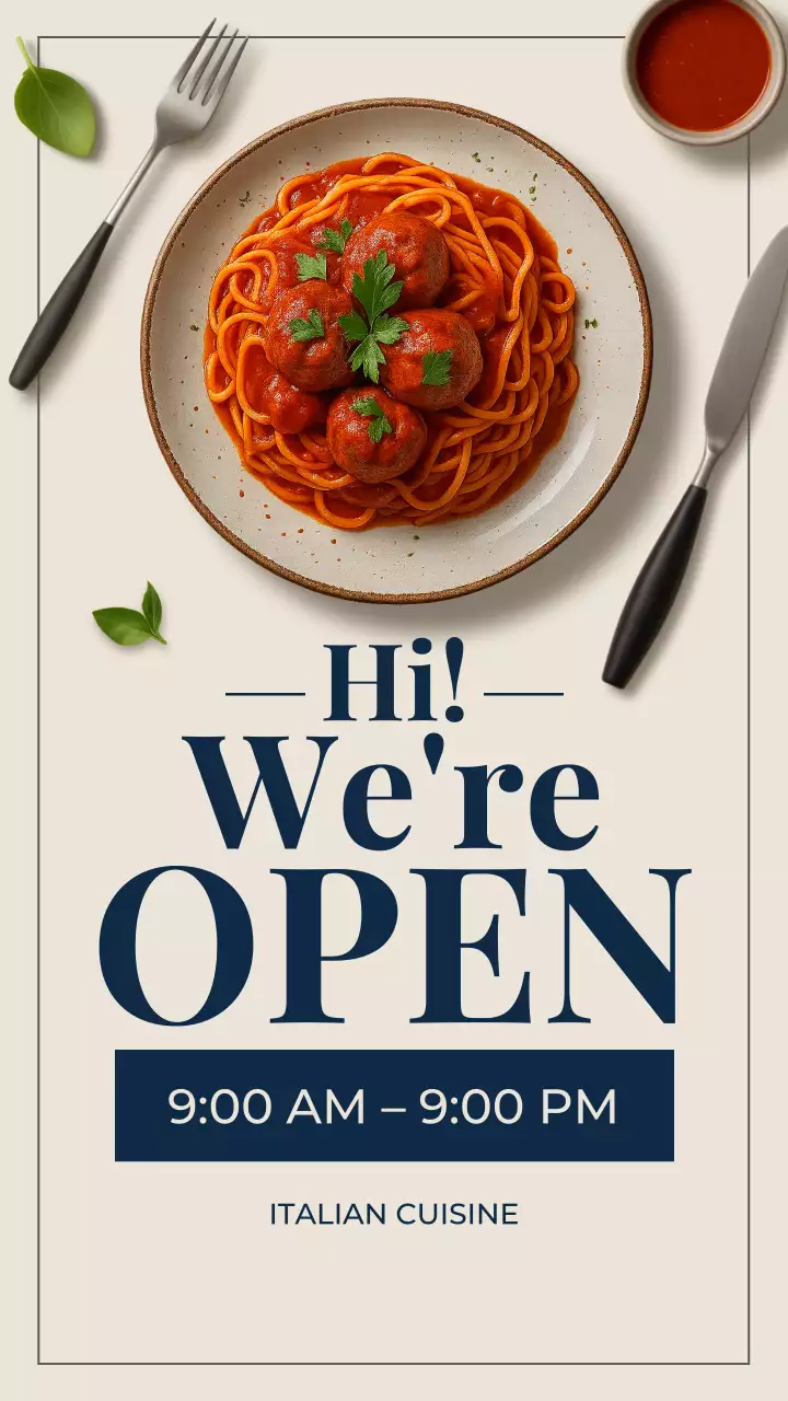 Beige Modern Restaurant Announcement Instagram Post