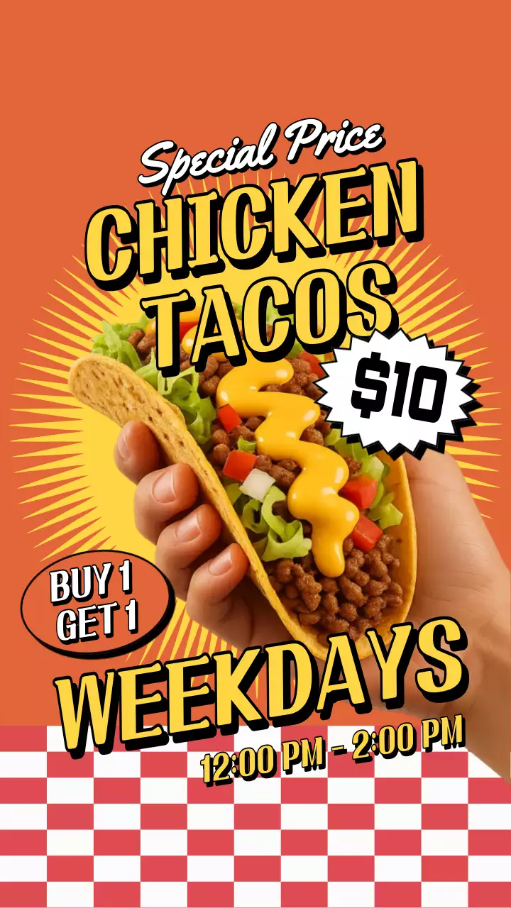 Orange Retro Taco Promotion Instagram Story