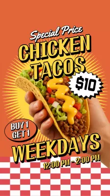 Orange Retro Taco Promotion Instagram Story