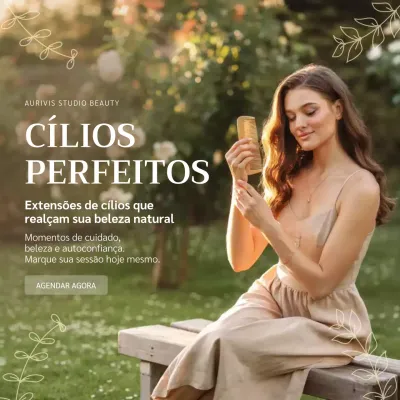 Publicação de beleza elegante bege no Instagram