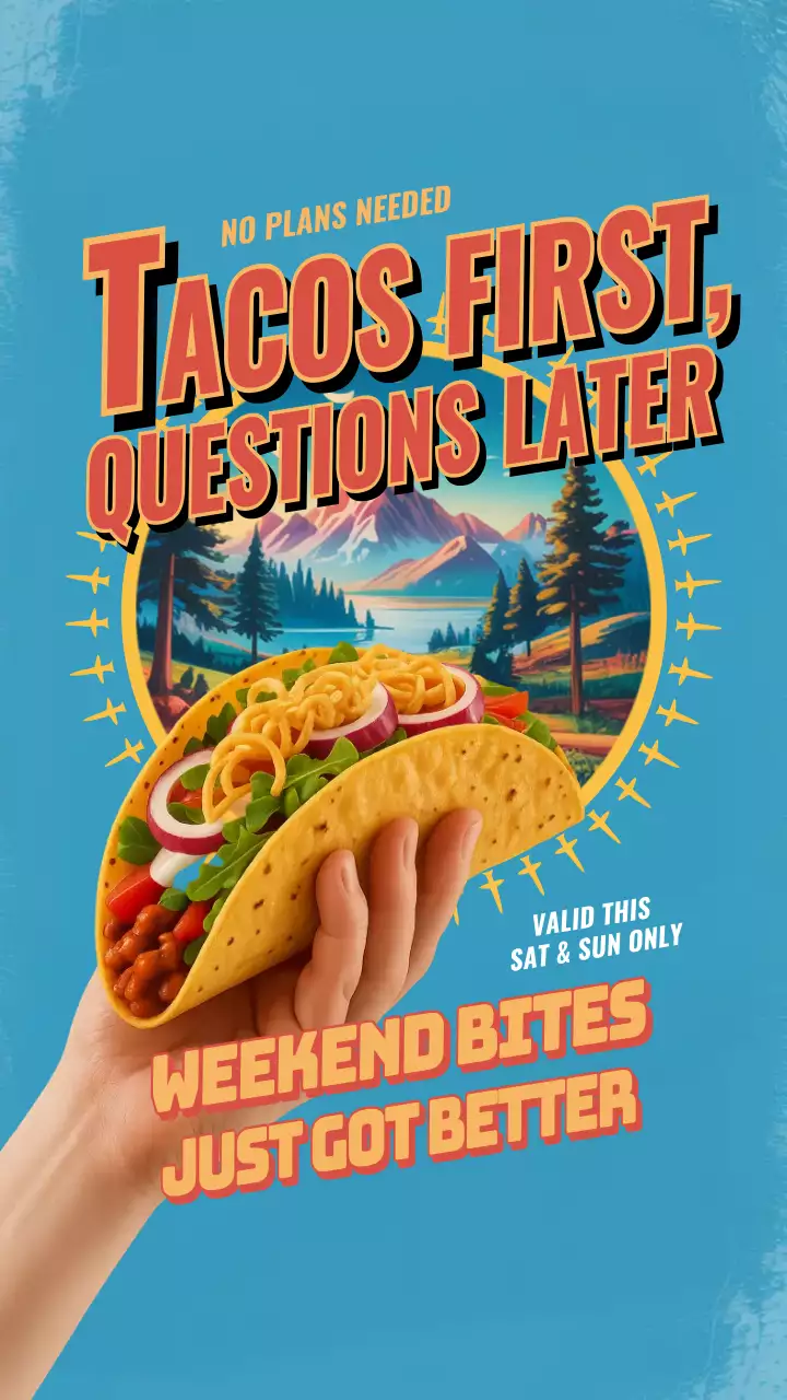 Blue Retro Taco Promotion Instagram Story