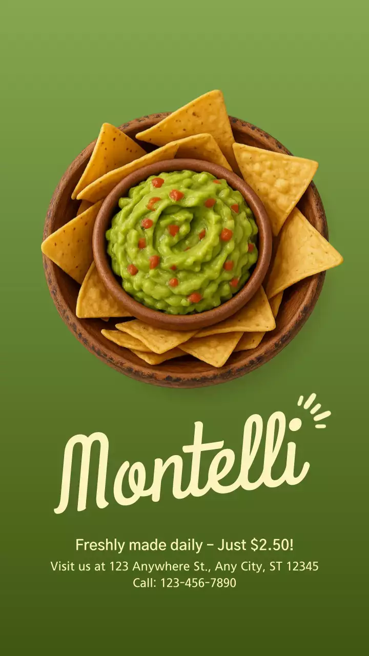 Green Rustic Guacamole Advertisement Instagram Story