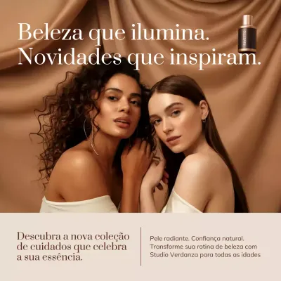 Postagem promocional de cuidados com a pele elegante bege no Instagram