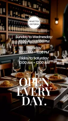 Brown Rustic Restaurant Announcement Instagram Story