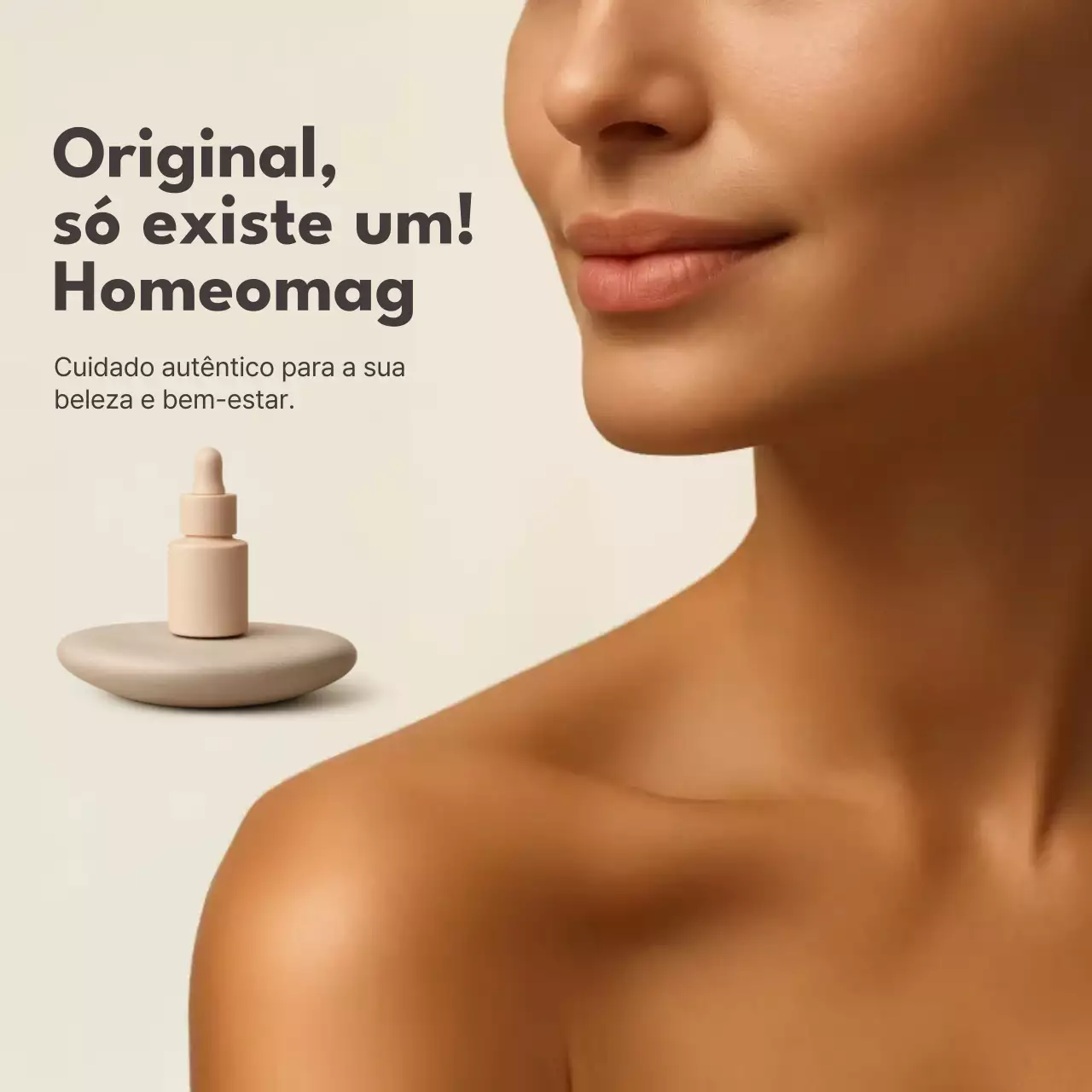 propaganda de cuidados com a pele minimalista bege