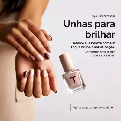 Publicação no Instagram sobre unhas elegantes lilás