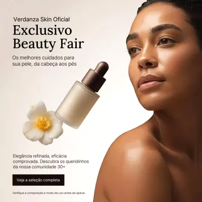 promoção de cuidados com a pele bege elegante