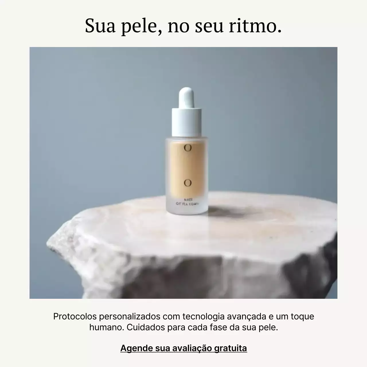 promoção de cuidados com a pele minimalista bege