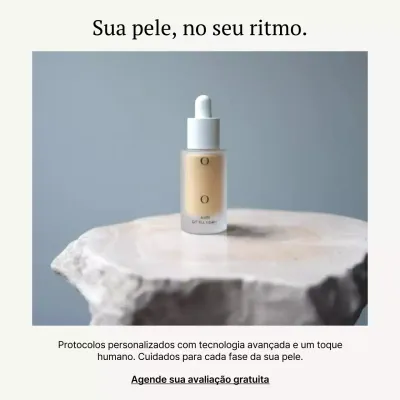 promoção de cuidados com a pele minimalista bege