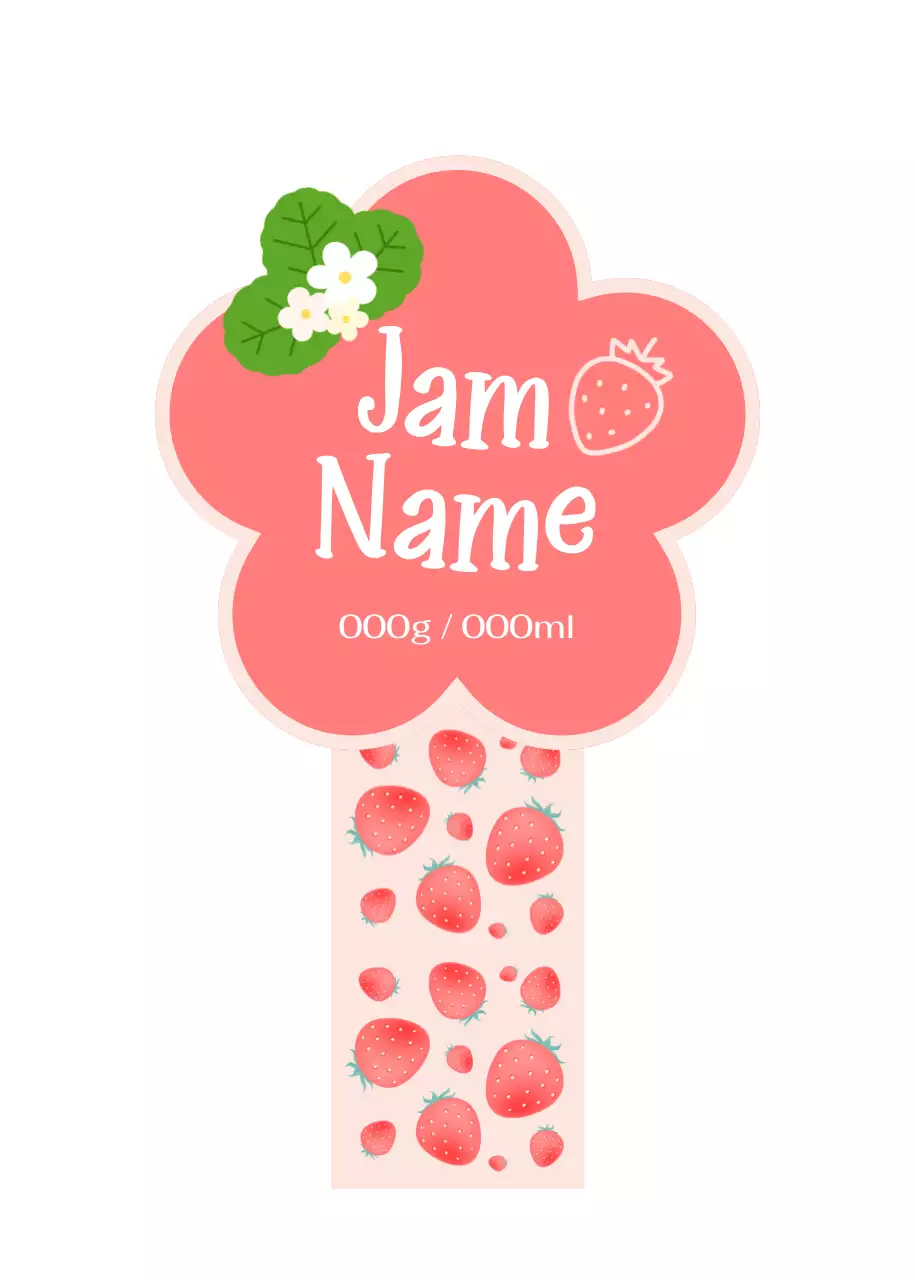 ピンク かわいい ジャム ラベル パターン