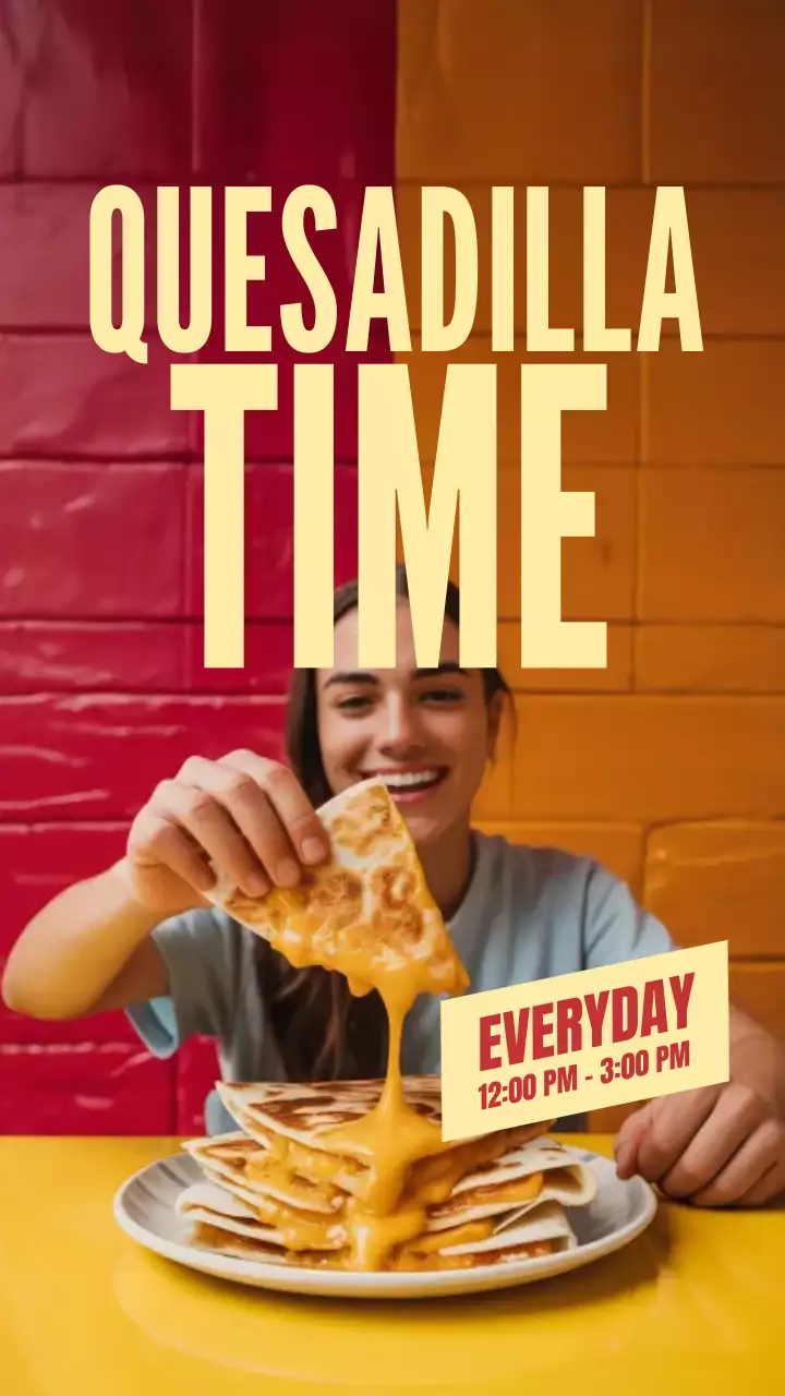 Postagem de promoção de comida retrô amarela no Instagram