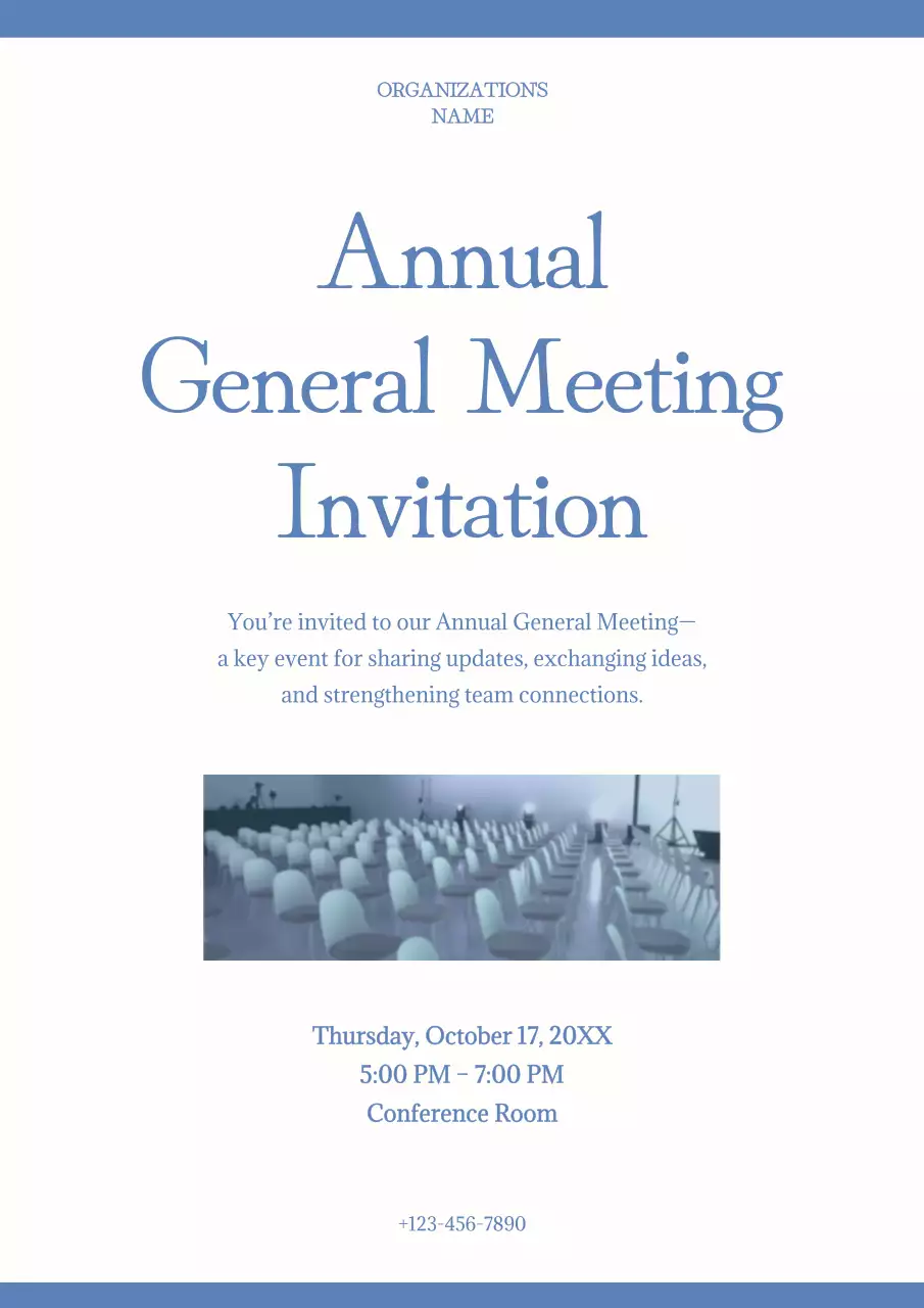 Blue Modern Meeting Invitation Web Poster