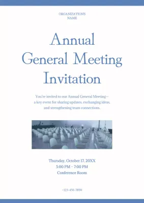 Blue Modern Meeting Invitation Web Poster