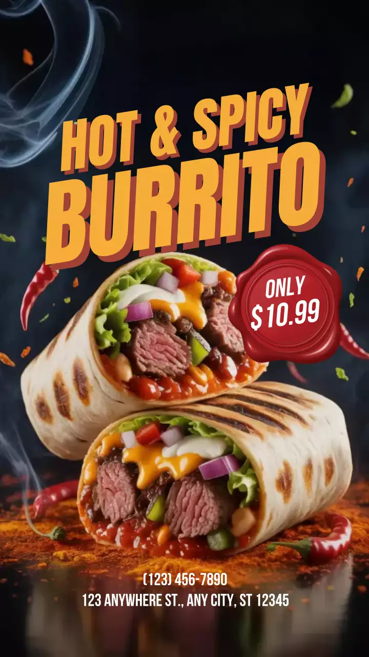 Red Bold Burrito Promotion Instagram Post