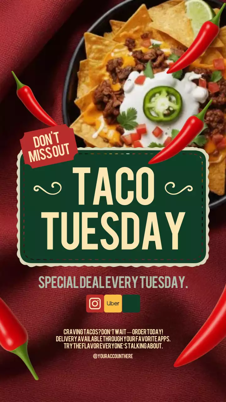 Red Trendy Taco Promotion Instagram Post
