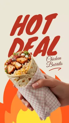 Postagem de promoção de comida moderna bege no Instagram