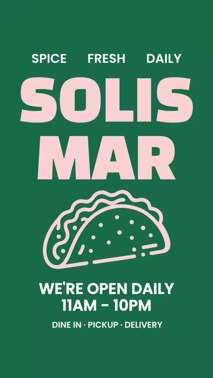 Green Modern Taco Advertisement Instagram Post