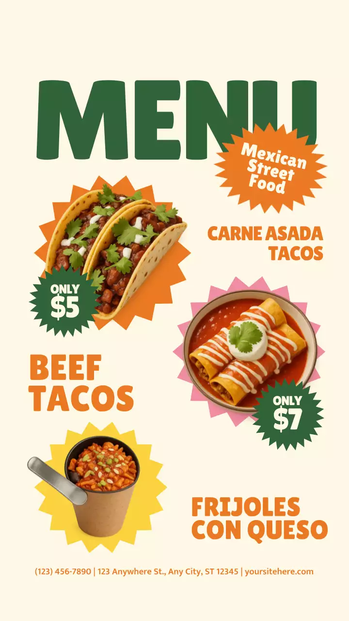 Green Retro Food Menu Instagram Post