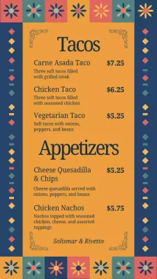 Orange Traditional Menu Design Instagram Post