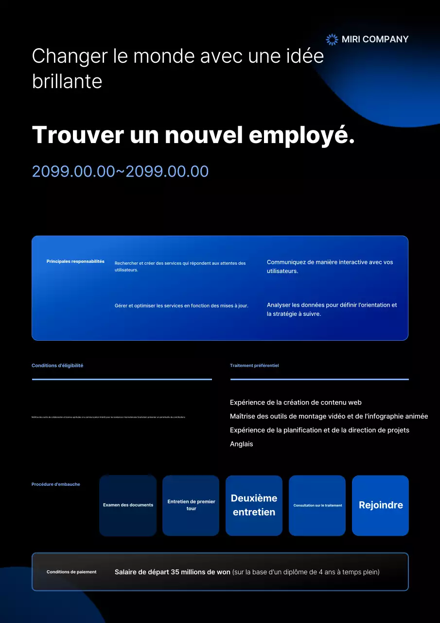 Annonce de recrutement de nouveaux employés chez Blue Modern