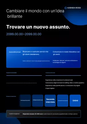 Annuncio di reclutamento di nuovi dipendenti Blue Modern